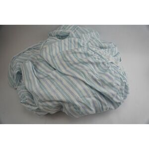 Laura Ashley Sheet Set King Blue White Striped 100% Cotton Excellent